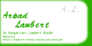 arpad lambert business card